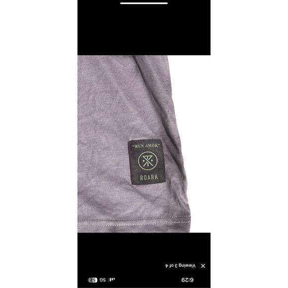 Roark Men’s XL Run Amok Mathis Pocket Short Sleeve Active Tee Grey Tie Dye - Picture 3 of 4